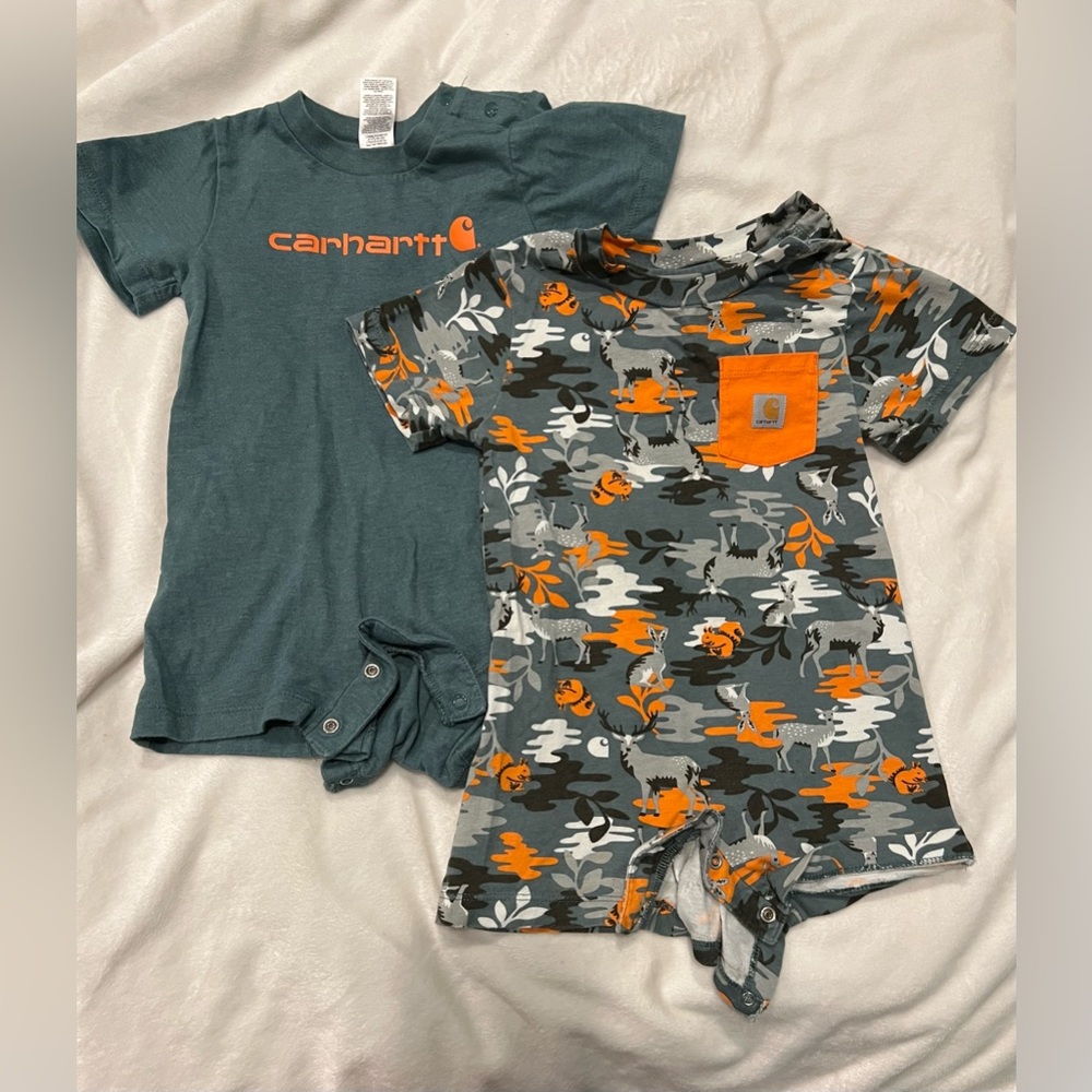 BOYS' SHORT-SLEEVE OUTDOOR CAMO 2-PIECE ROMPER SET